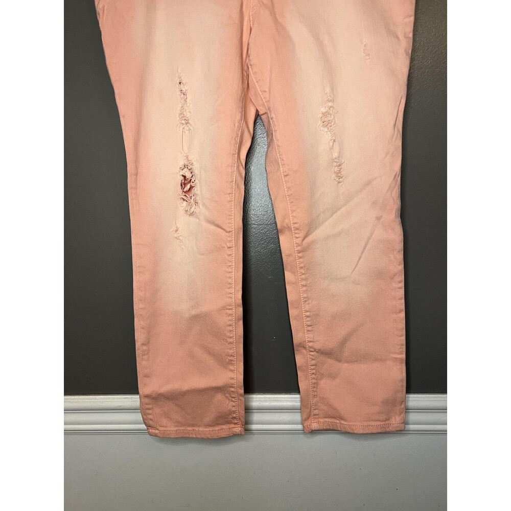 Decree Jeans Juniors 17 Pink Light Wash Super Skinny Distressed Stretch Denim - Picture 3 of 10
